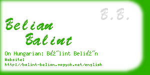 belian balint business card